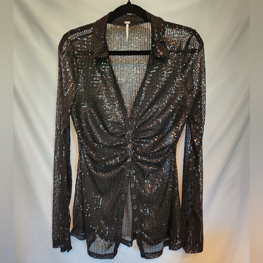 Black sequin top